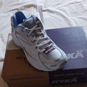 Ryka White and Blue Sneakers with Chunky Sole